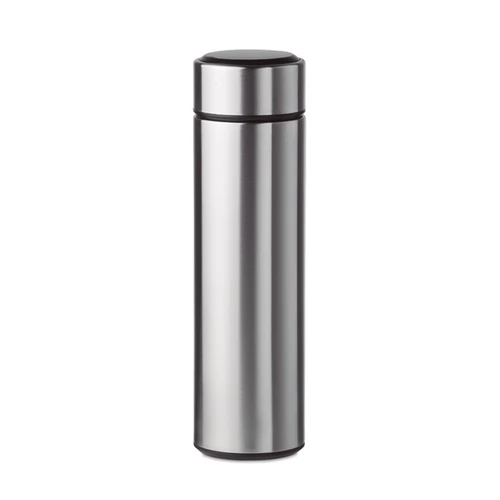 POLE Palack hőmérővel 450 ml, matt ezüst